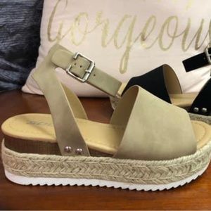 Soda Natural/Tan Ankle Wrap Sandals